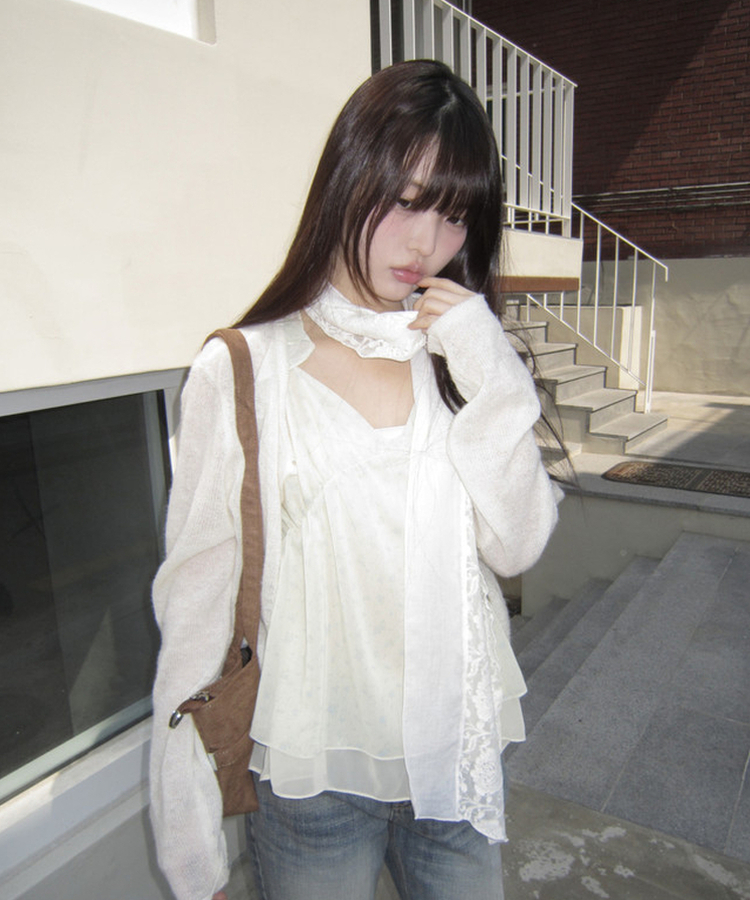 ローズシースルーレーススカーフ IVORY