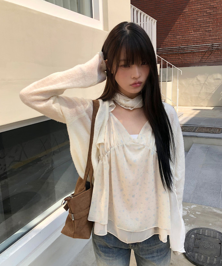 ローズシースルーレーススカーフ IVORY
