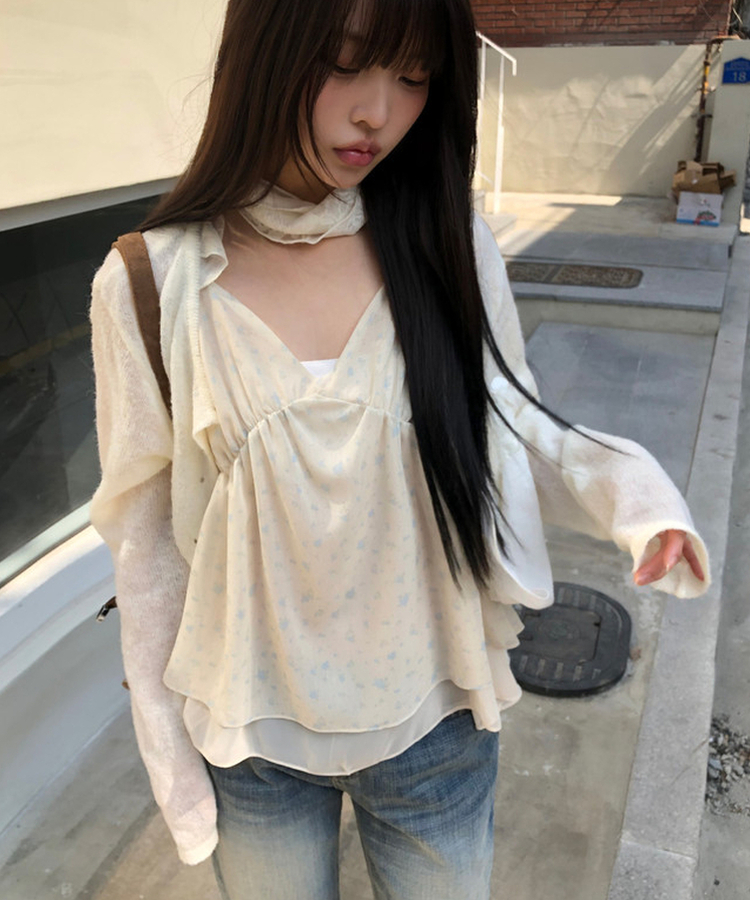 ローズシースルーレーススカーフ IVORY