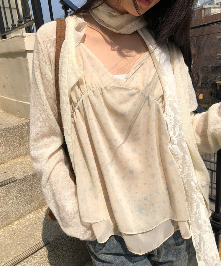 ローズシースルーレーススカーフ IVORY