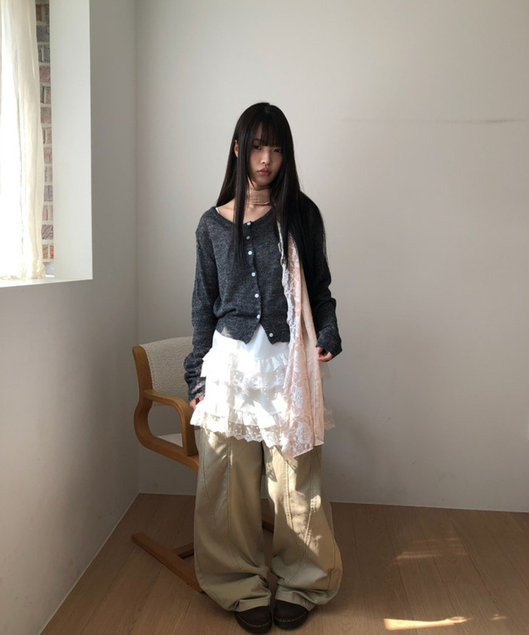 ローズシースルーレーススカーフ PINK
