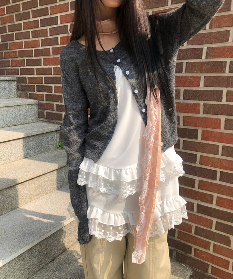 ローズシースルーレーススカーフ PINK