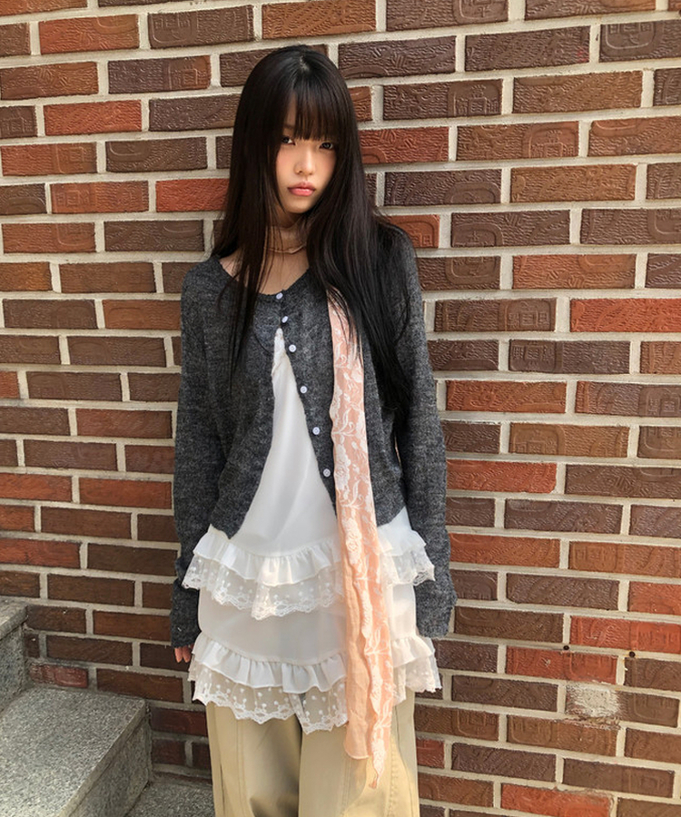 ローズシースルーレーススカーフ PINK