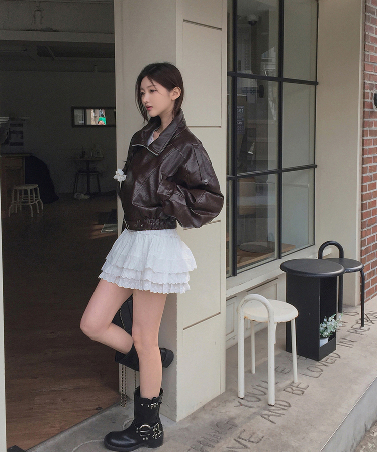 ティアードレーススカートパンツ WHITE