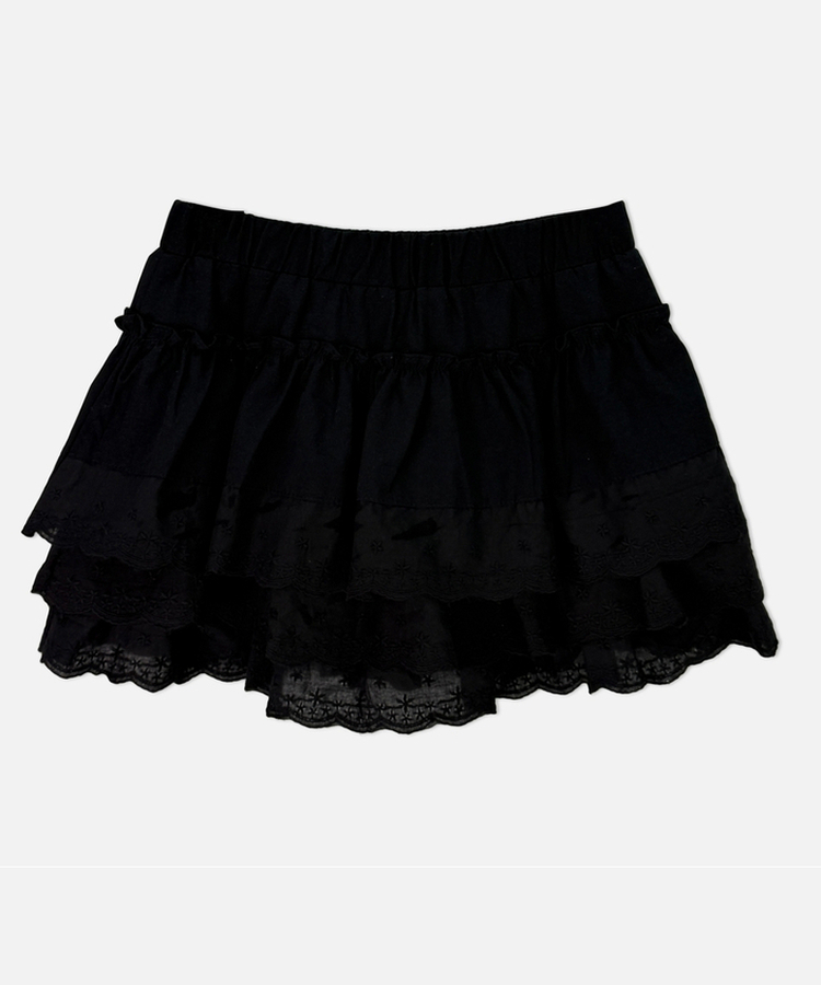 ティアードレーススカートパンツ