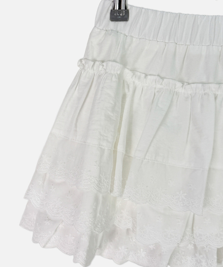 ティアードレーススカートパンツ