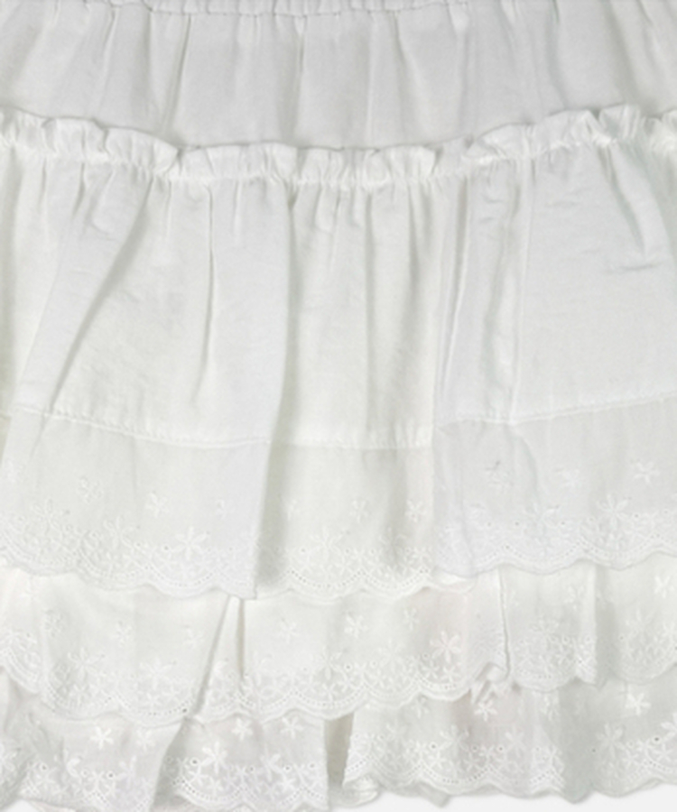 ティアードレーススカートパンツ