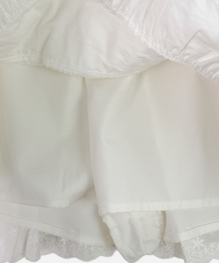 ティアードレーススカートパンツ