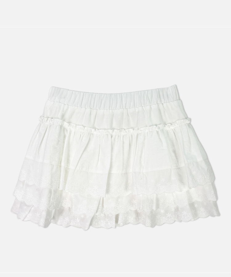 ティアードレーススカートパンツ