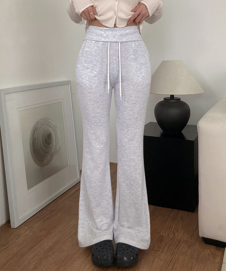【丈別】ブーツカットトレーニングパンツ MELANGE WHITE