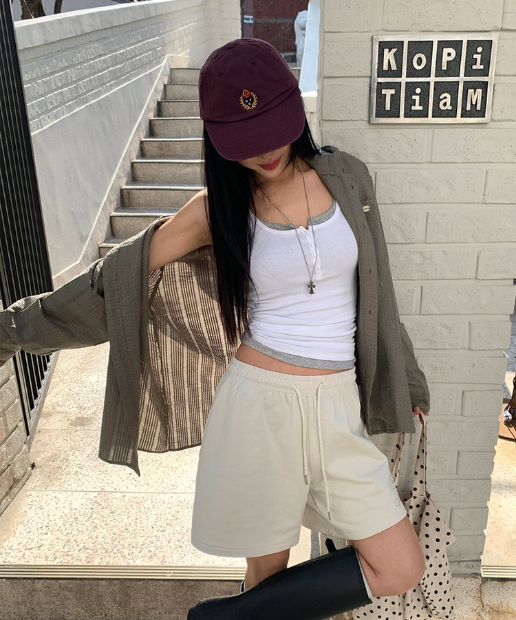 シンプルラウンドキャミソール(6color) WHITE