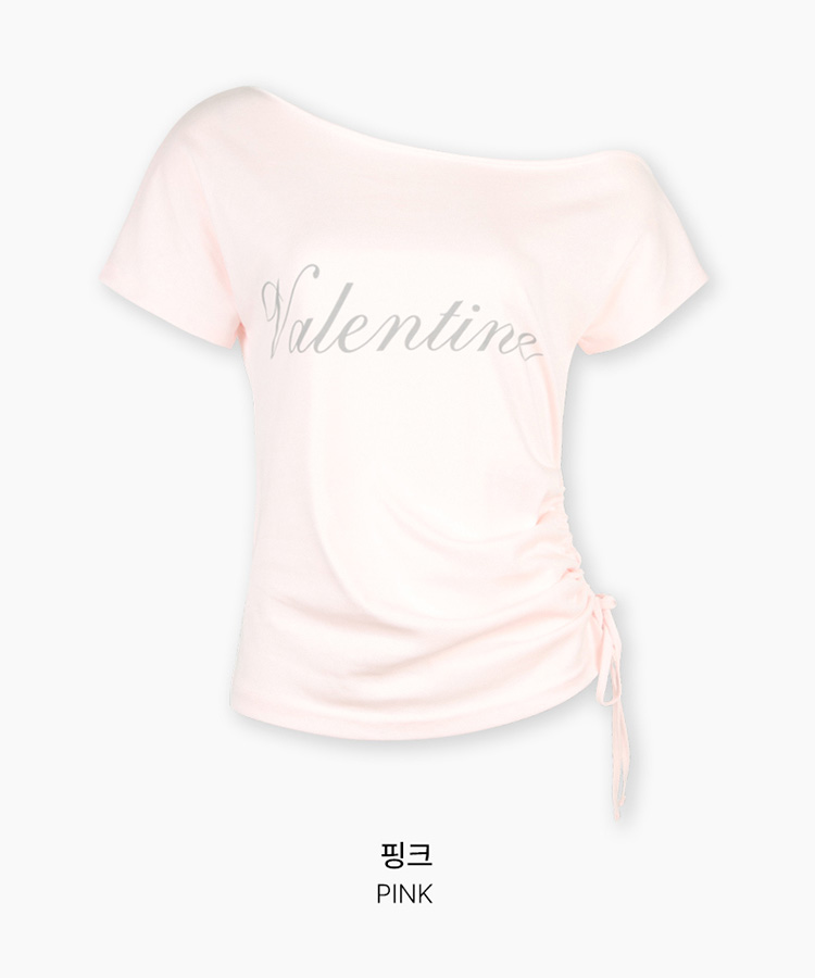 オフショルダーシャーリング半袖Tシャツ(5color)