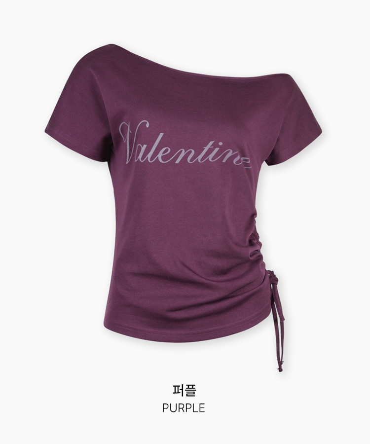 オフショルダーシャーリング半袖Tシャツ(5color)