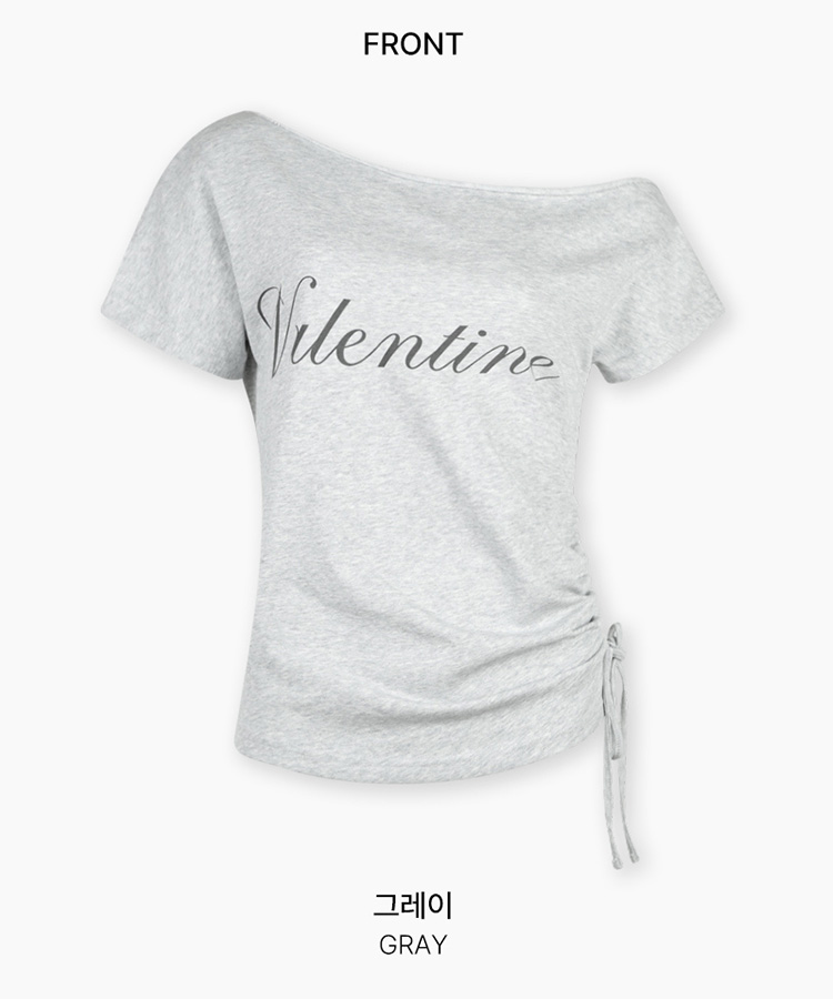 オフショルダーシャーリング半袖Tシャツ(5color)