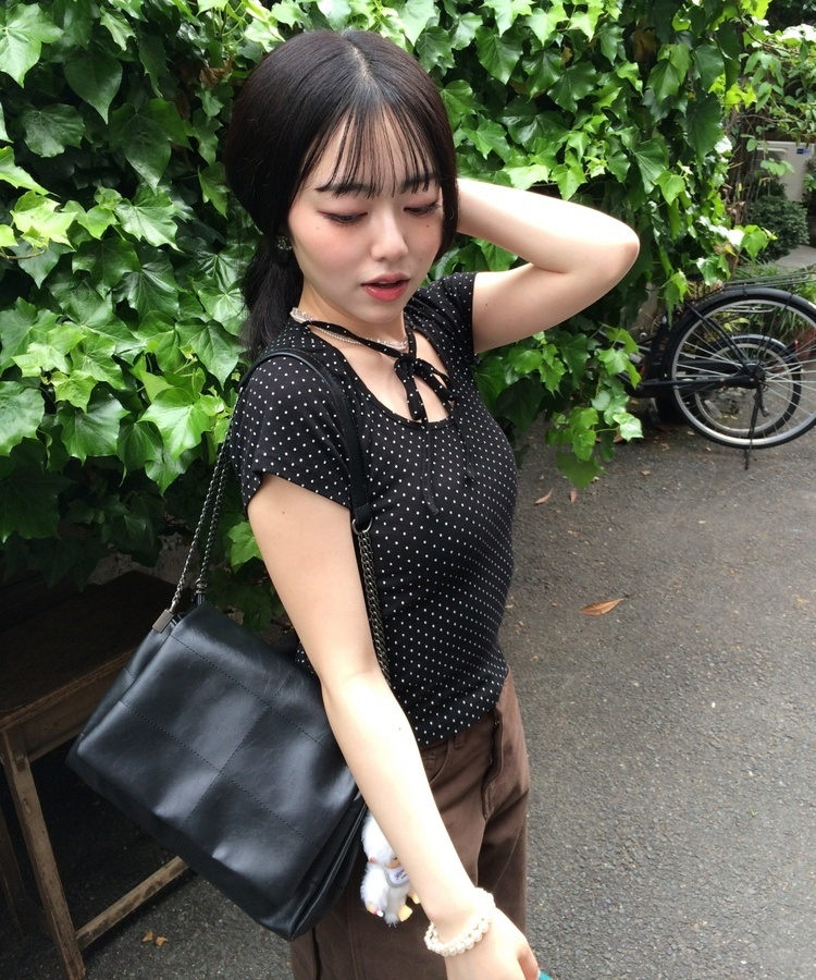 モードチェーンショルダーバッグ BLACK