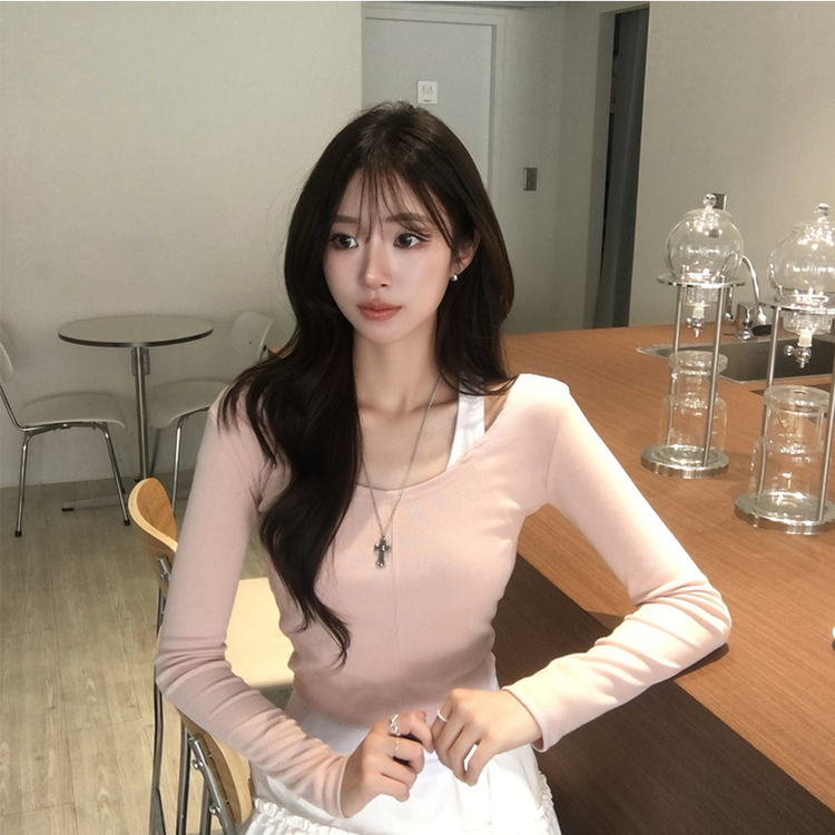 キャミソール長袖Tシャツレイヤード(5color) LIGHT PINK