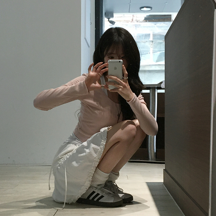 キャミソール長袖Tシャツレイヤード(5color) LIGHT PINK