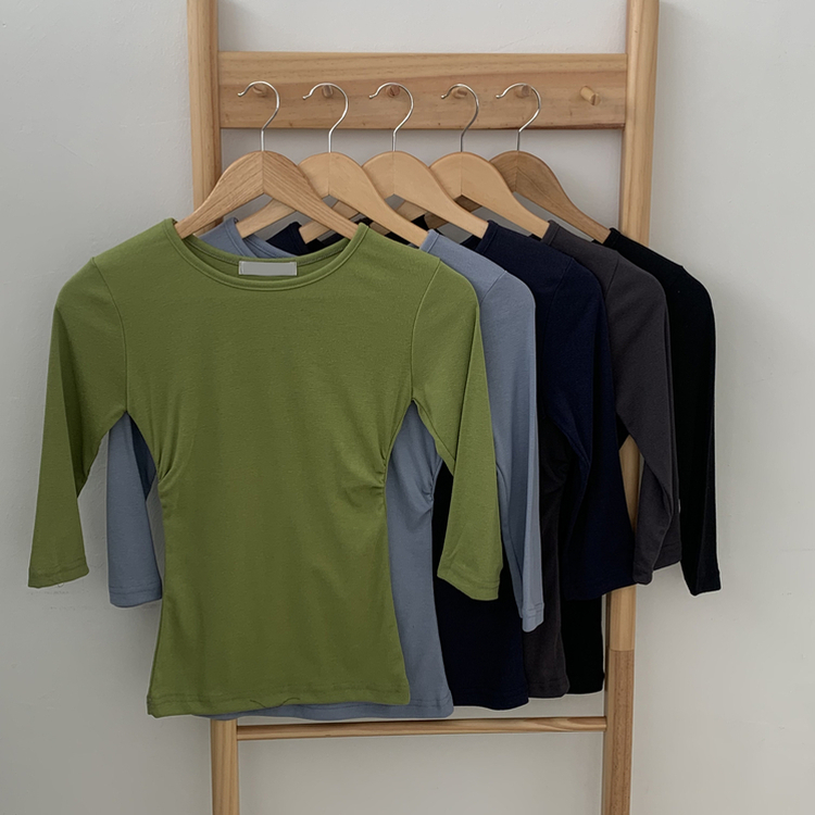 サイドシャーリング7分Tシャツ(10color)