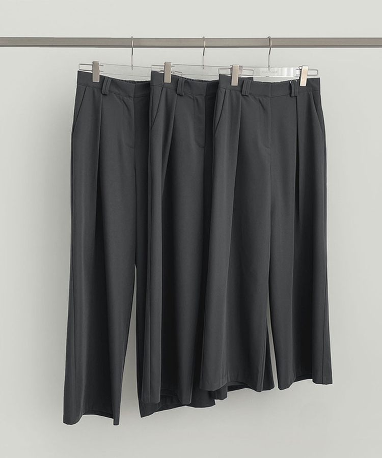 プリーツワイドバンドスラックス