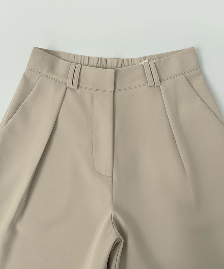 プリーツワイドバンドスラックス