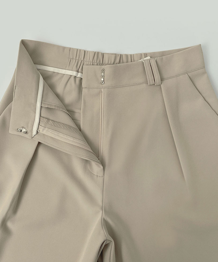 プリーツワイドバンドスラックス