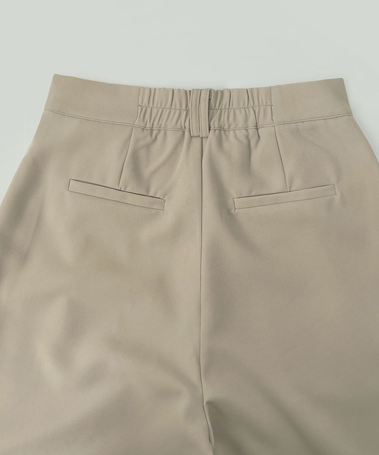 プリーツワイドバンドスラックス