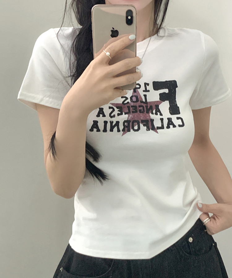 スターレタリング半袖Tシャツ WHITE