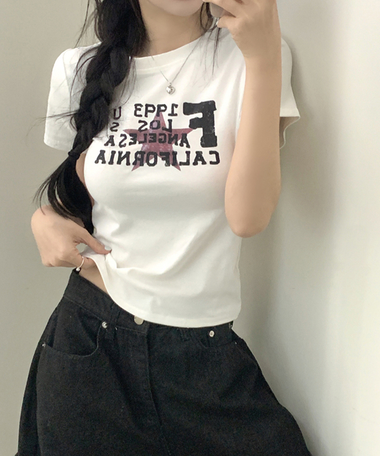 スターレタリング半袖Tシャツ WHITE