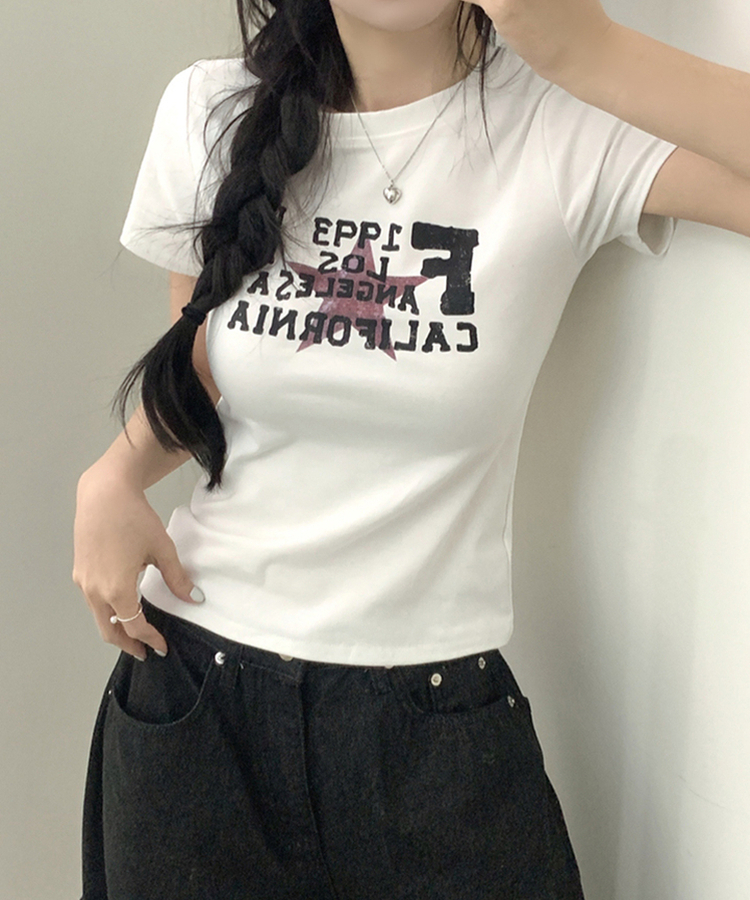 スターレタリング半袖Tシャツ WHITE