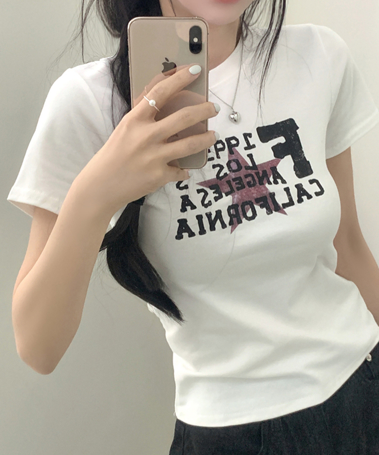 スターレタリング半袖Tシャツ WHITE