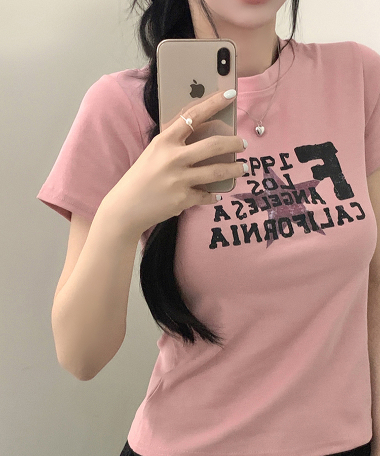 スターレタリング半袖Tシャツ PINK