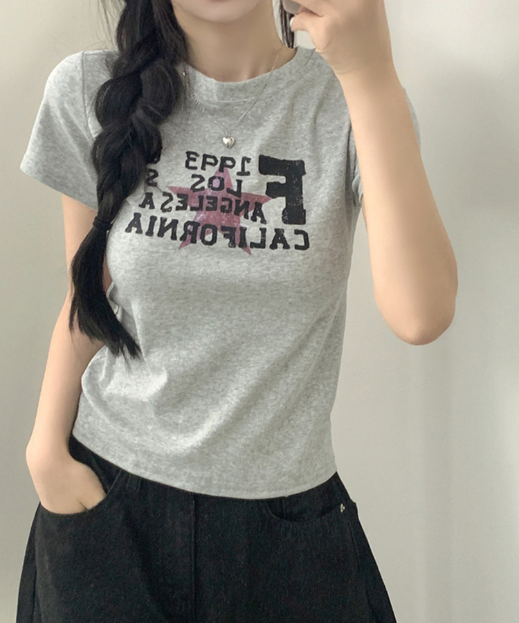 スターレタリング半袖Tシャツ GREY