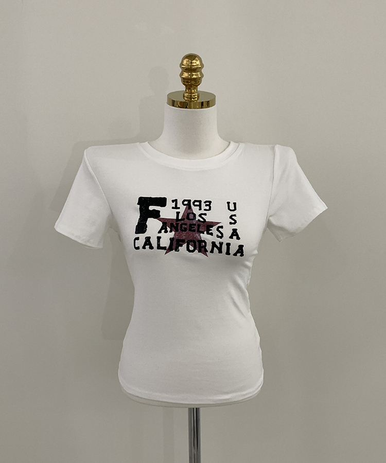 スターレタリング半袖Tシャツ