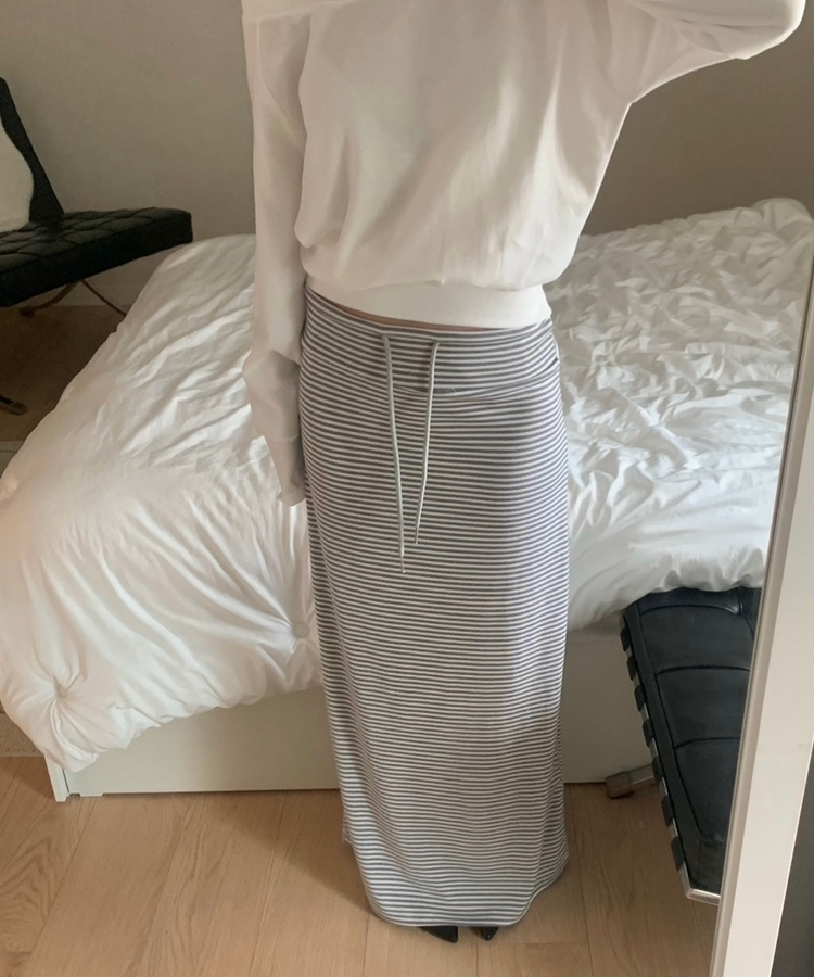 ストライプマキシロングスカート(5color) MELANGE