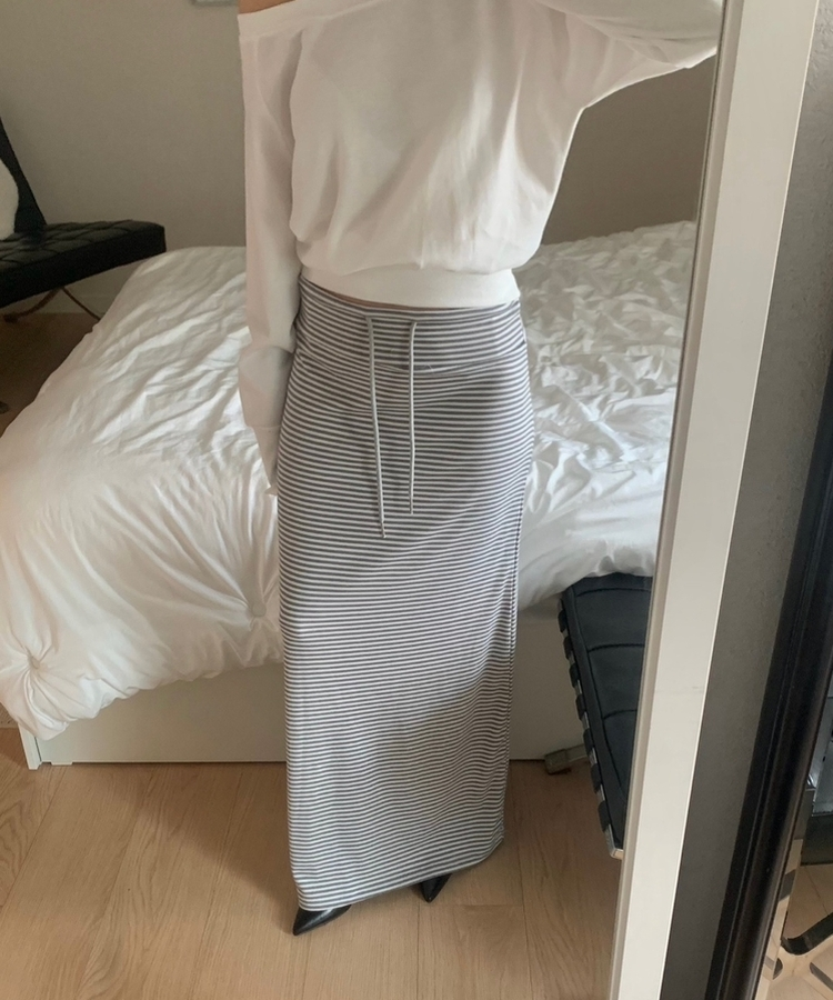 ストライプマキシロングスカート(5color) MELANGE