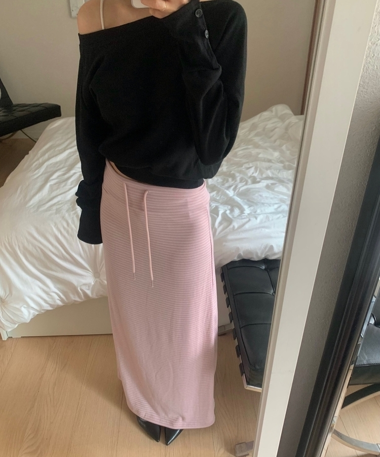 ストライプマキシロングスカート(5color) PINK