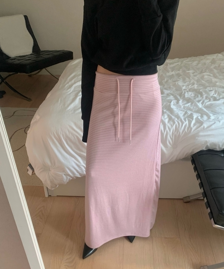 ストライプマキシロングスカート(5color) PINK