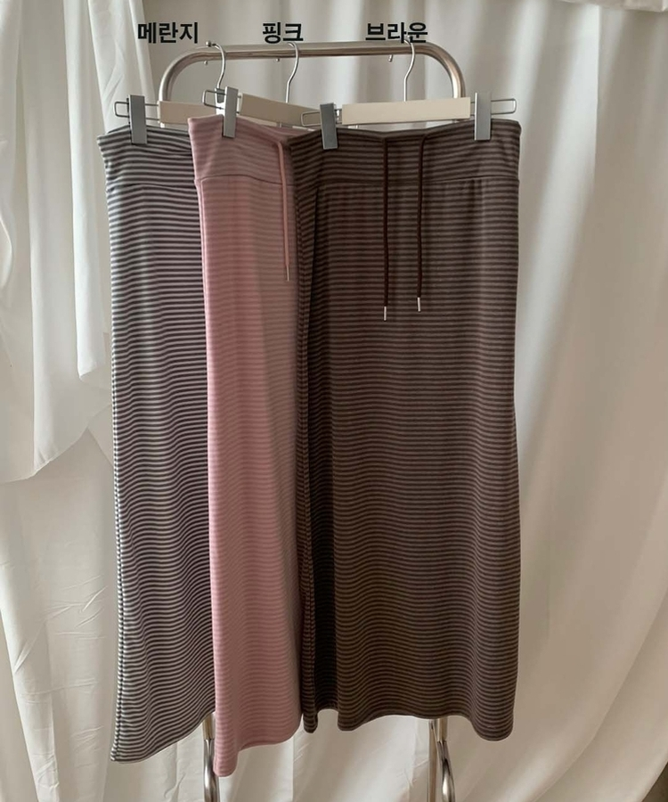 ストライプマキシロングスカート(5color)