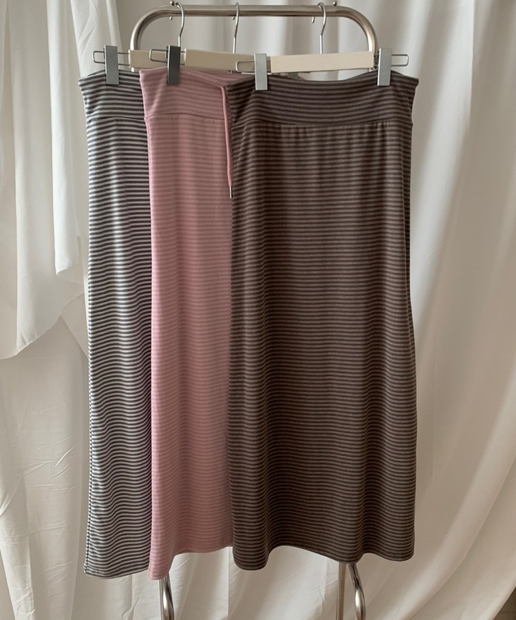 ストライプマキシロングスカート(5color)