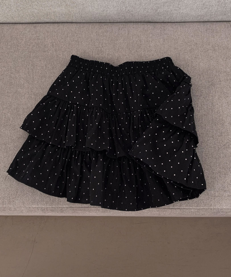 딱 예쁜 핏에 도트 포인트캘리 도트 캉캉 미니 스커트