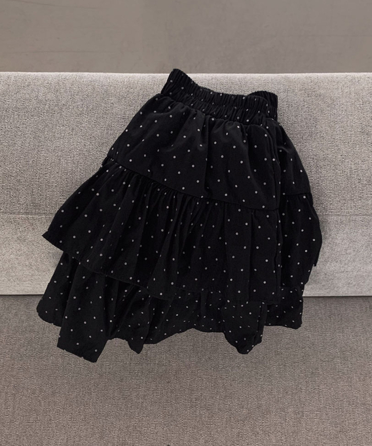 딱 예쁜 핏에 도트 포인트캘리 도트 캉캉 미니 스커트