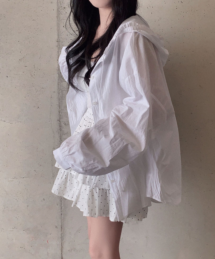 딱 예쁜 핏에 도트 포인트캘리 도트 캉캉 미니 스커트 아이보리