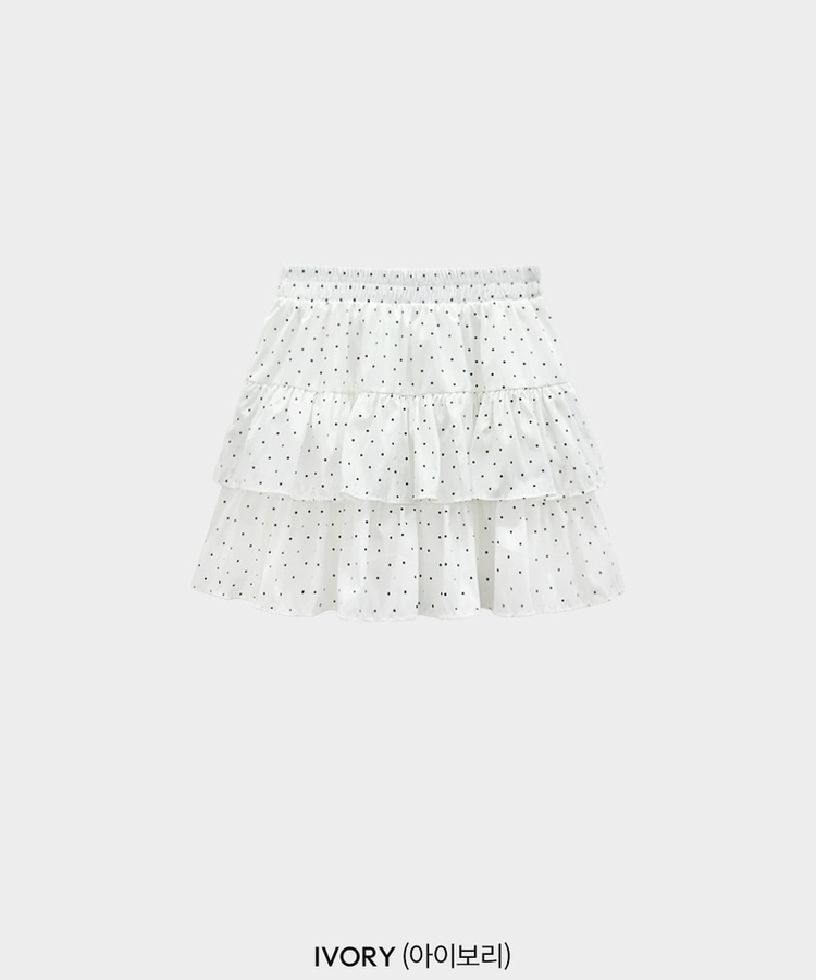 딱 예쁜 핏에 도트 포인트캘리 도트 캉캉 미니 스커트