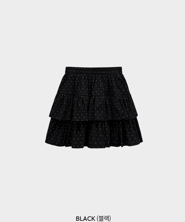 딱 예쁜 핏에 도트 포인트캘리 도트 캉캉 미니 스커트