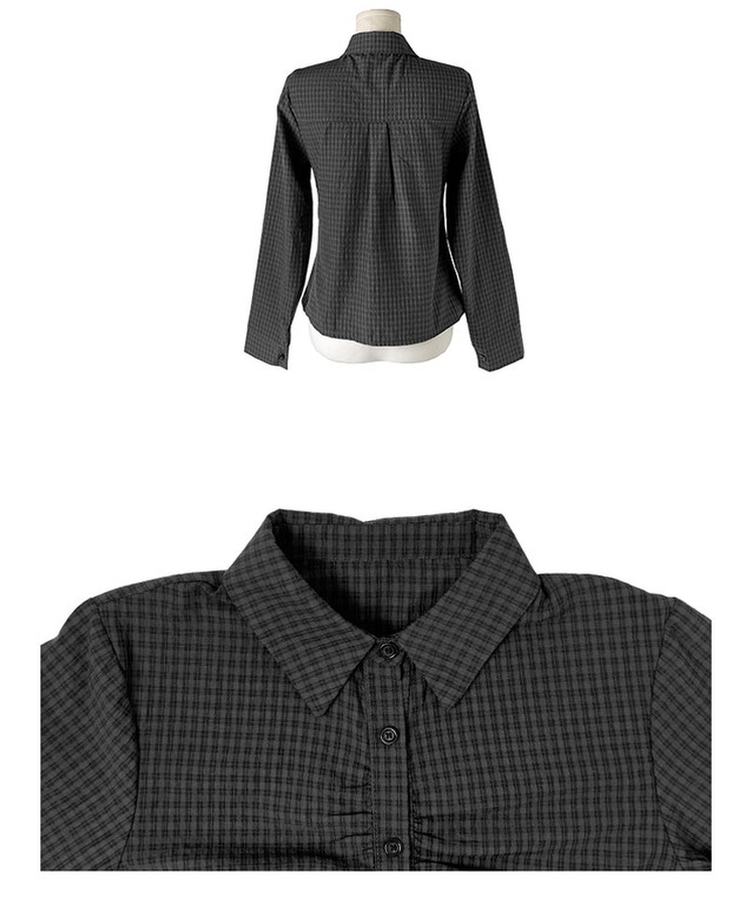 チェックシャーリングカラーシャツ