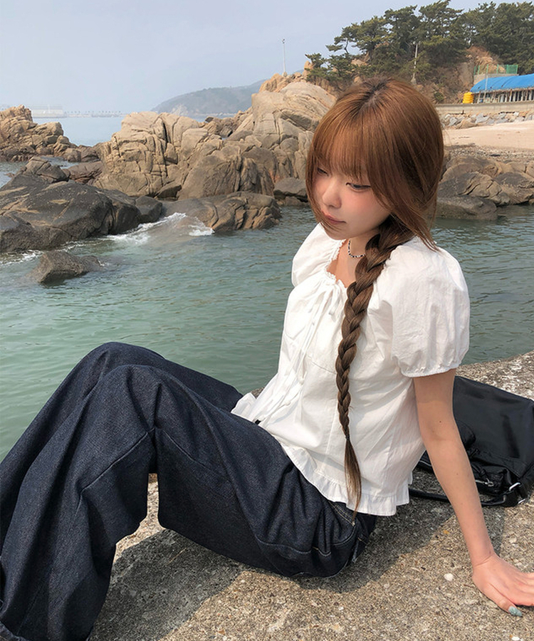 【丈別】ポケットワイドデニムパンツ MID DENIM