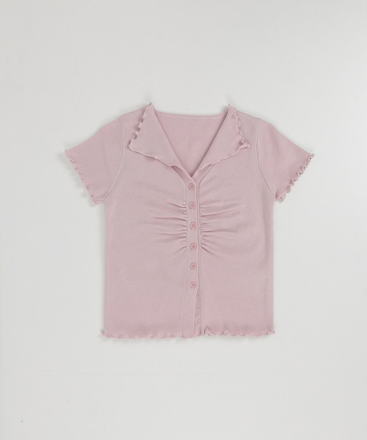シアリング半袖ボタントップス