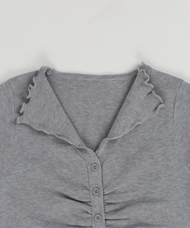 シアリング半袖ボタントップス