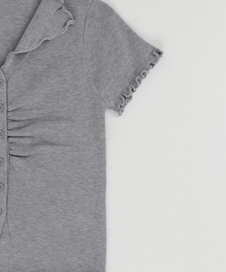 シアリング半袖ボタントップス