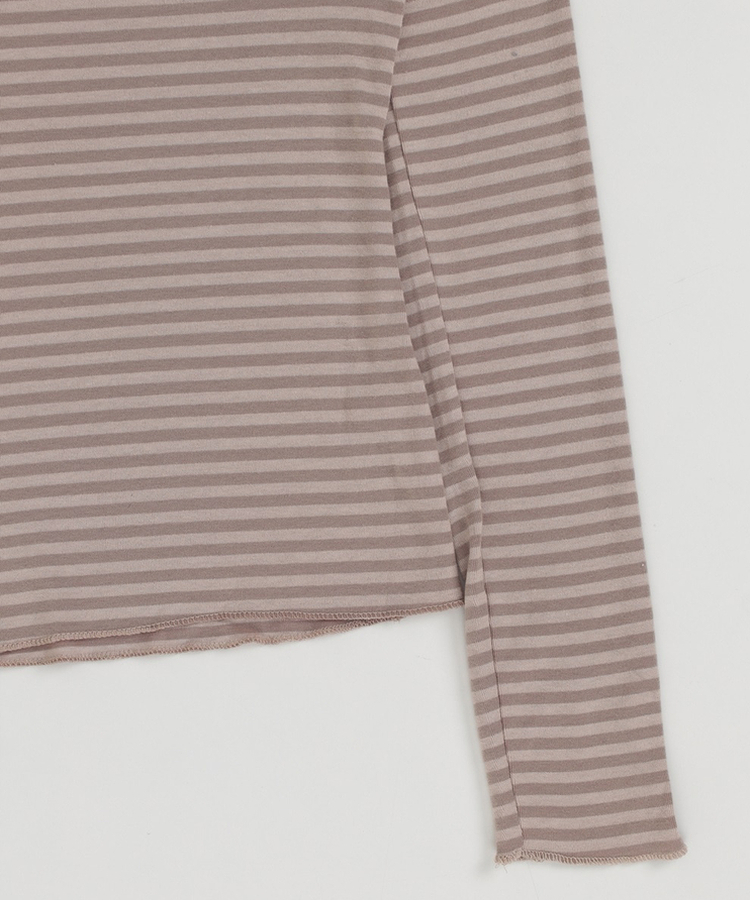 オフショルボーダースリムトップス